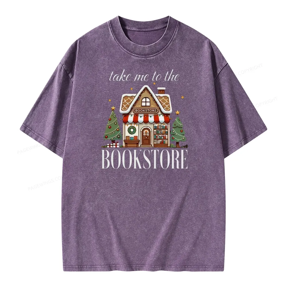 PagewingsTake Me To The Book Store Unisex Washed T-shirt