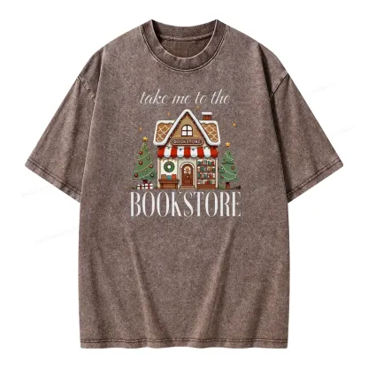 PagewingsTake Me To The Book Store Unisex Washed T-shirt