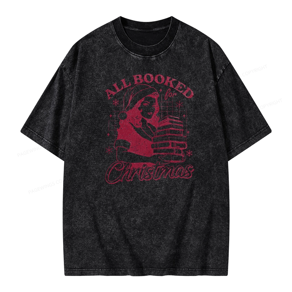 Pagewings All Booked for Christmas Unisex Washed T-shirt