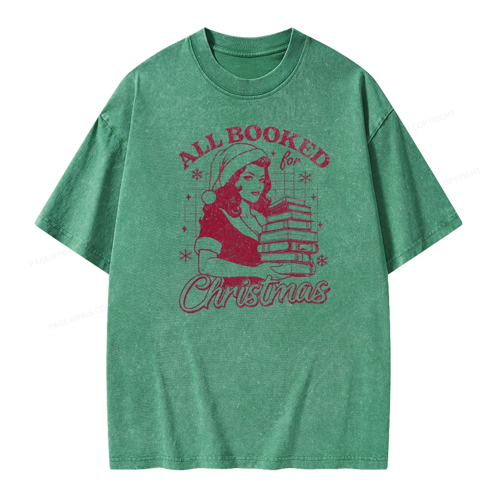 Pagewings All Booked for Christmas Unisex Washed T-shirt