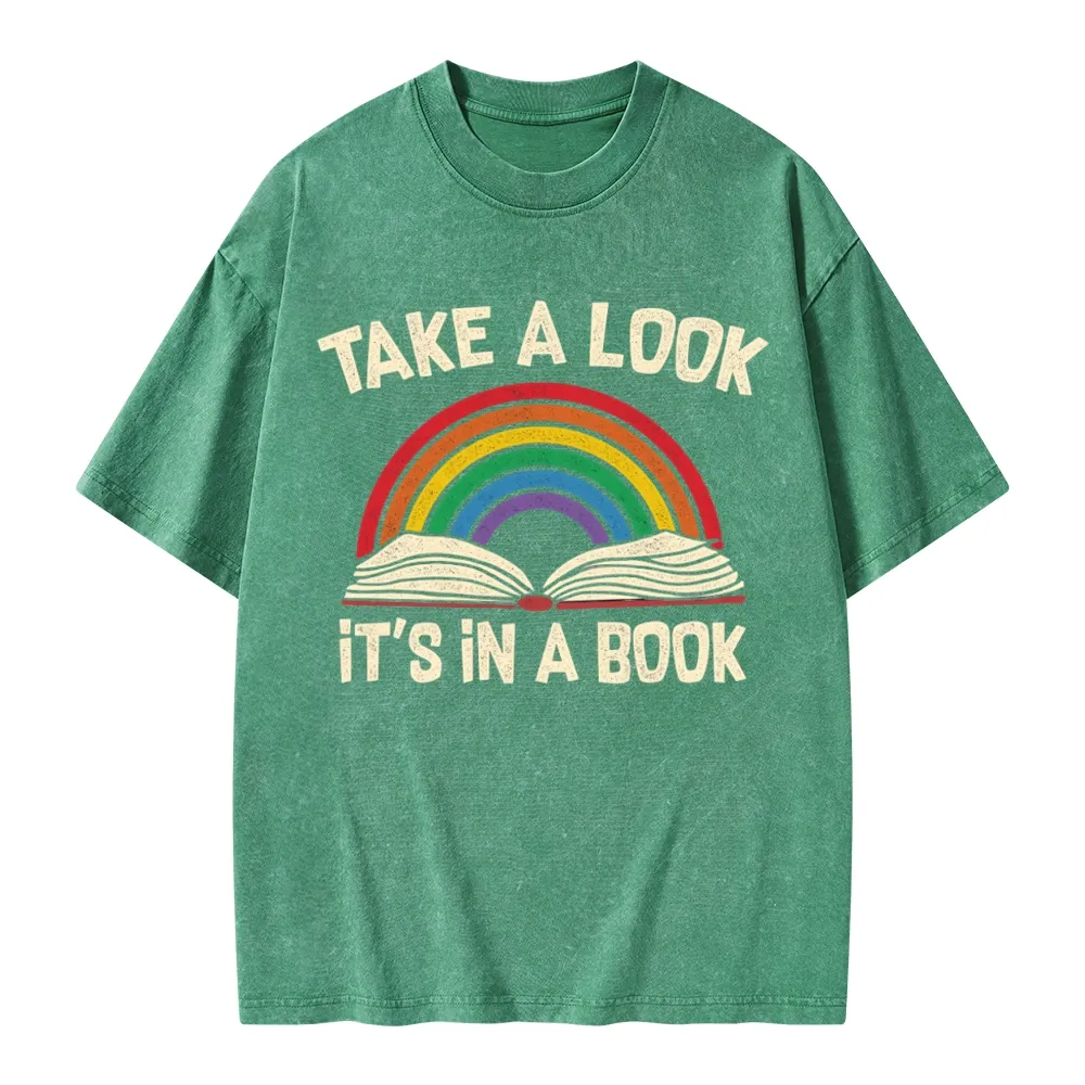 Pagewings Take A Look It's In A Book Unisex Washed T-shirt