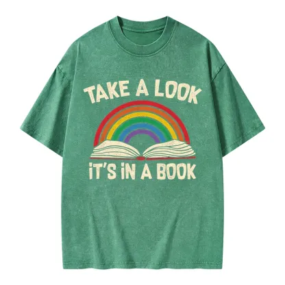 Pagewings Take A Look It's In A Book Unisex Washed T-shirt
