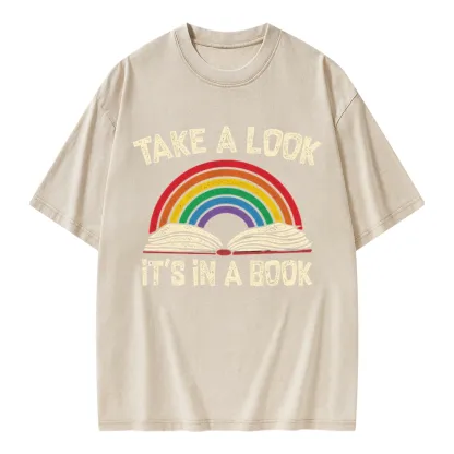 Pagewings Take A Look It's In A Book Unisex Washed T-shirt