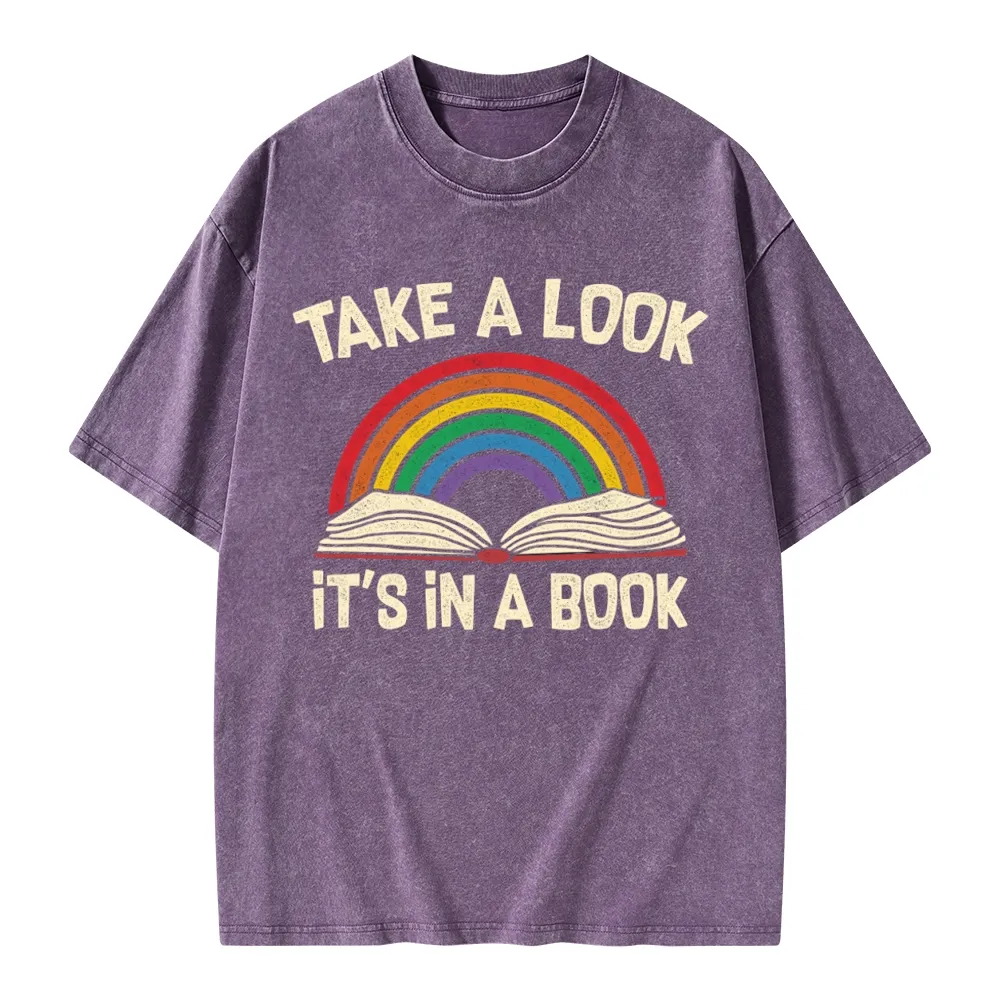 Pagewings Take A Look It's In A Book Unisex Washed T-shirt