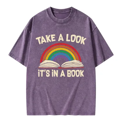 Pagewings Take A Look It's In A Book Unisex Washed T-shirt