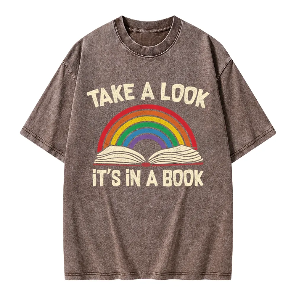 Pagewings Take A Look It's In A Book Unisex Washed T-shirt