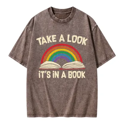 Pagewings Take A Look It's In A Book Unisex Washed T-shirt