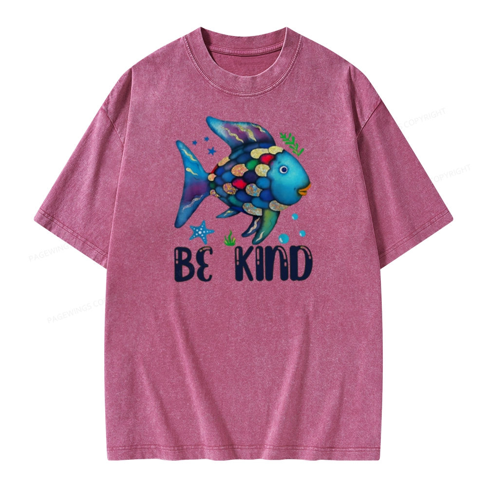 Pagewings Be Kind Book Unisex Washed T-shirt
