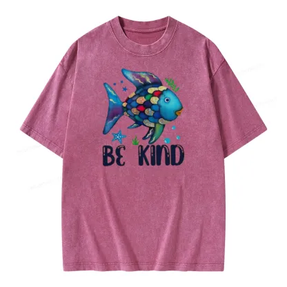 Pagewings Be Kind Book Unisex Washed T-shirt