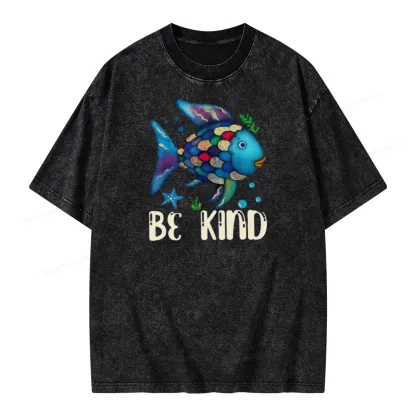 Pagewings Be Kind Book Unisex Washed T-shirt