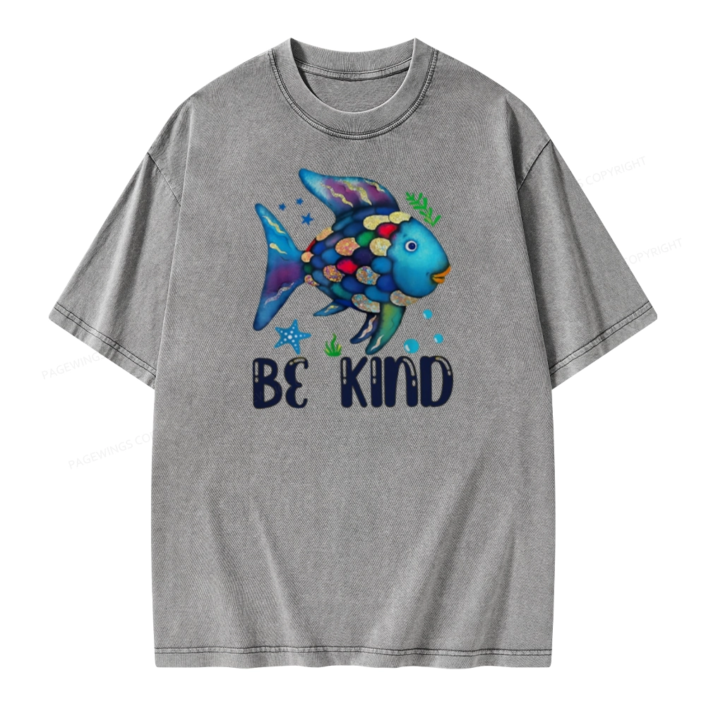 Pagewings Be Kind Book Unisex Washed T-shirt