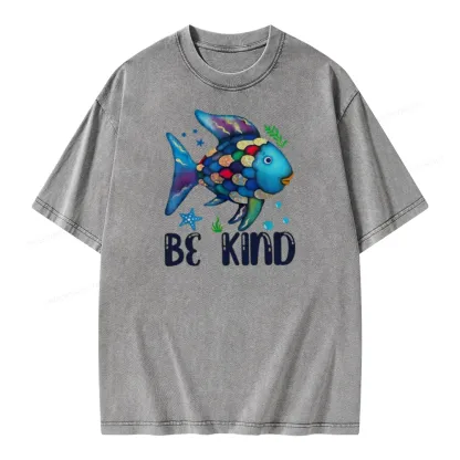 Pagewings Be Kind Book Unisex Washed T-shirt
