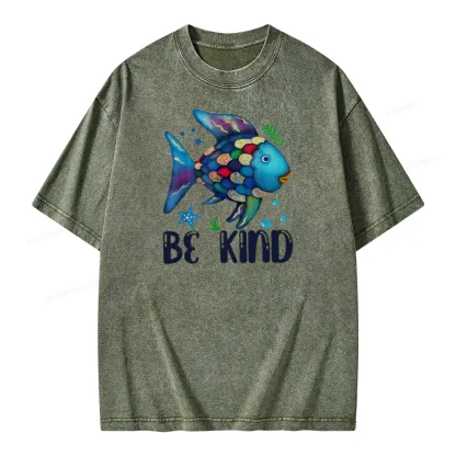Pagewings Be Kind Book Unisex Washed T-shirt