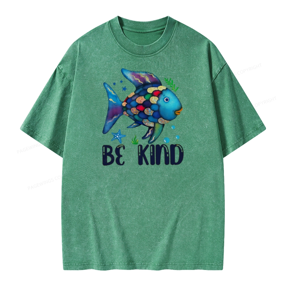 Pagewings Be Kind Book Unisex Washed T-shirt
