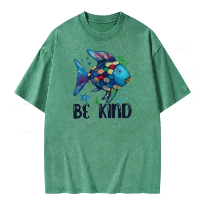 Pagewings Be Kind Book Unisex Washed T-shirt