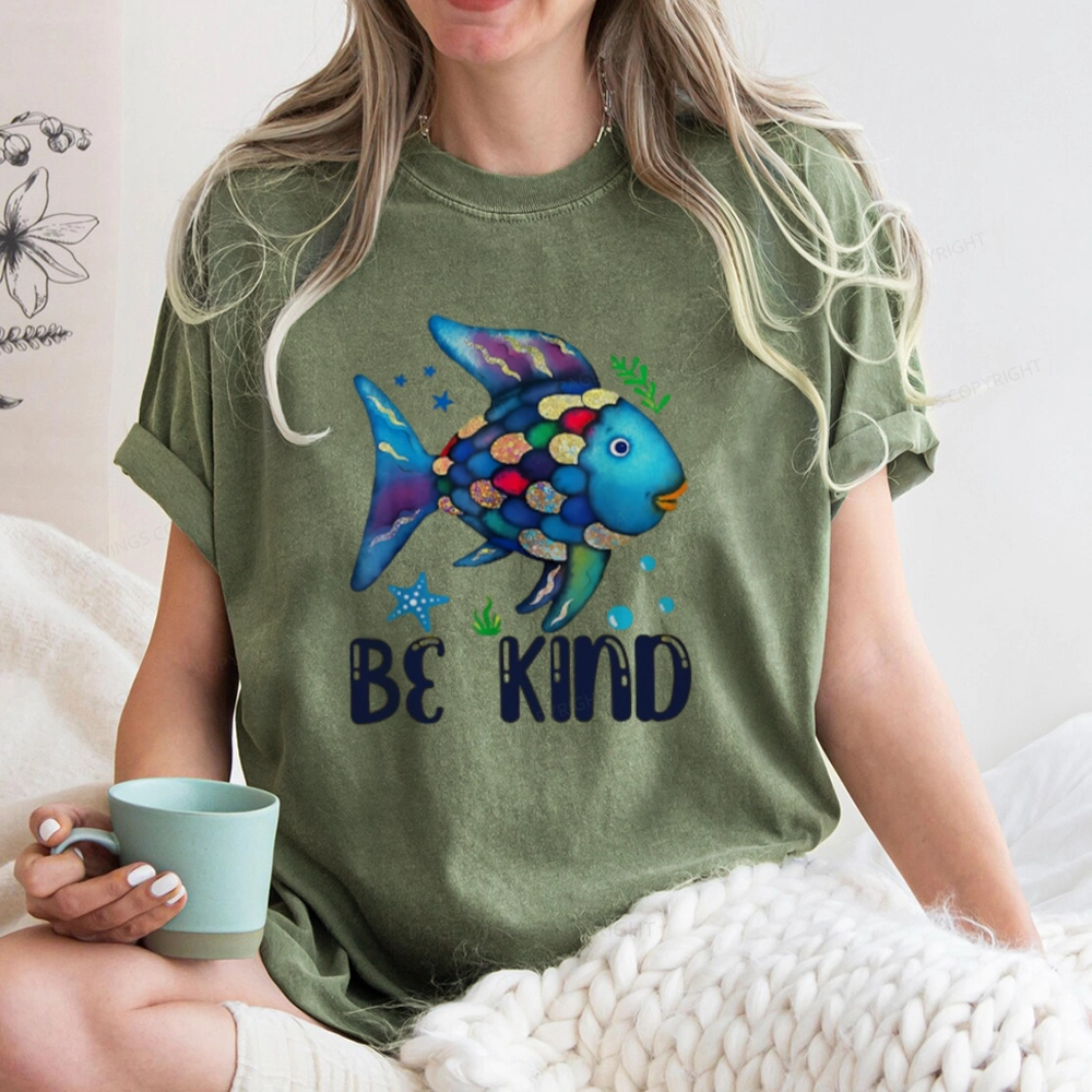 Pagewings Be Kind Book Unisex Washed T-shirt