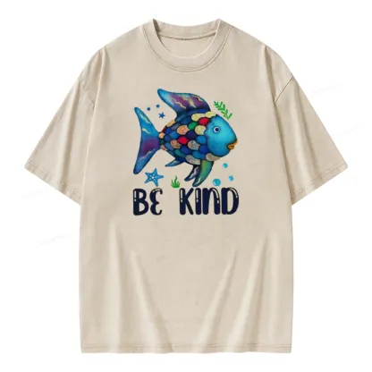 Pagewings Be Kind Book Unisex Washed T-shirt