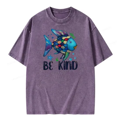 Pagewings Be Kind Book Unisex Washed T-shirt
