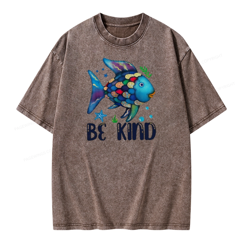 Pagewings Be Kind Book Unisex Washed T-shirt