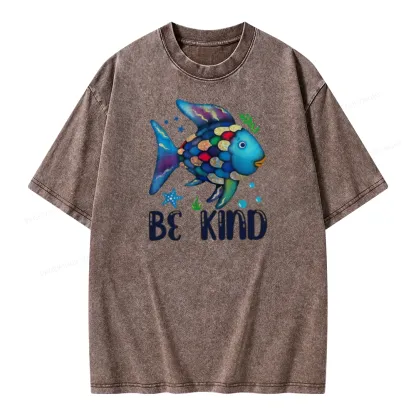 Pagewings Be Kind Book Unisex Washed T-shirt