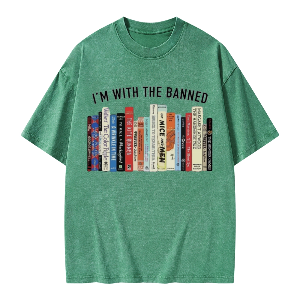 Pagewings I'm With The Banned Reading Unisex Washed T-shirt