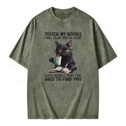 Pagewings Touch My Books I Will Slap You So Hard Unisex Washed T-shirt