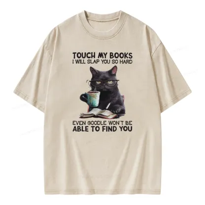 Pagewings Touch My Books I Will Slap You So Hard Unisex Washed T-shirt