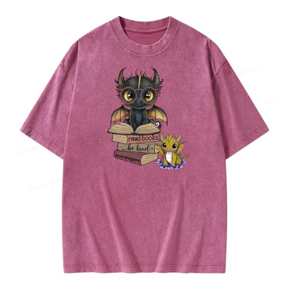 Pagewings Cute Tairn And Andarna Fourth Wing Unisex Washed T-shirt