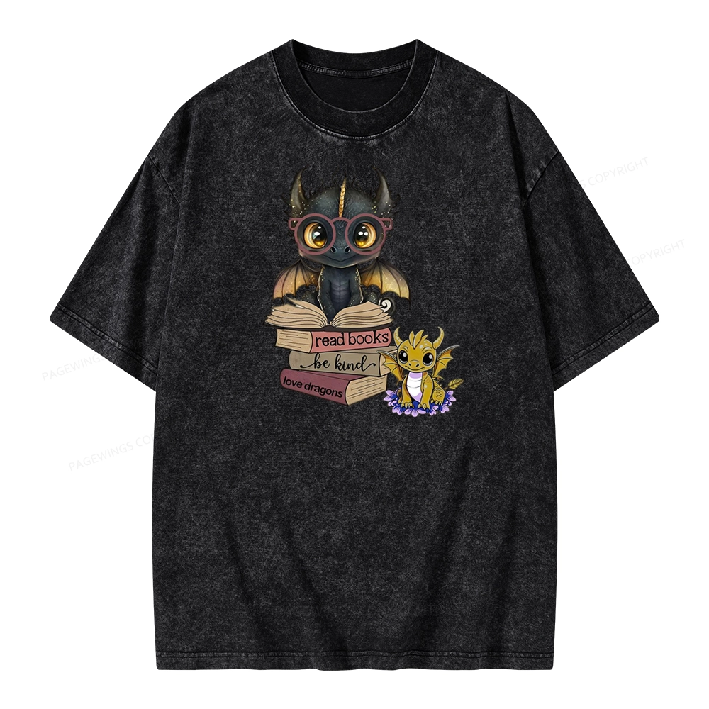 Pagewings Cute Tairn And Andarna Fourth Wing Unisex Washed T-shirt