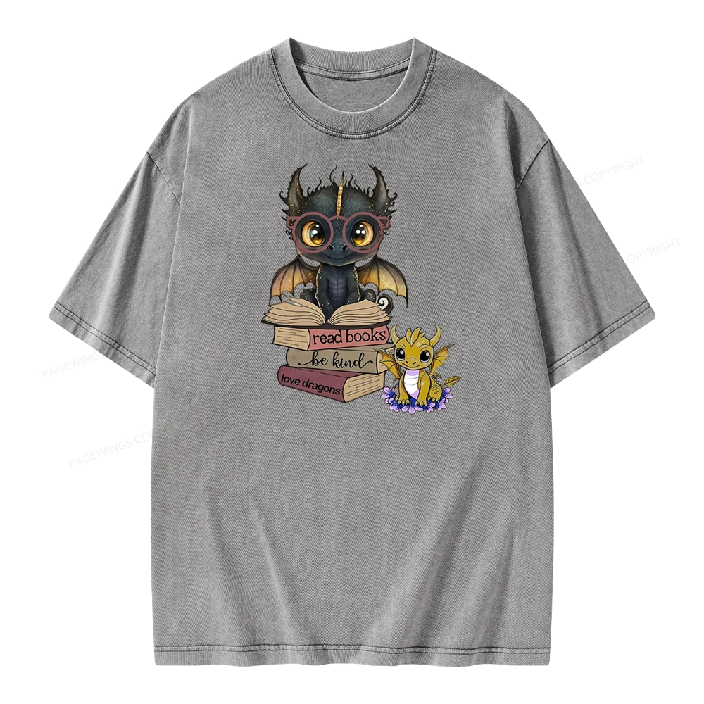 Pagewings Cute Tairn And Andarna Fourth Wing Unisex Washed T-shirt