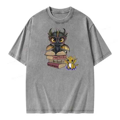 Pagewings Cute Tairn And Andarna Fourth Wing Unisex Washed T-shirt