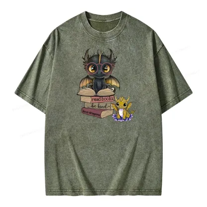 Pagewings Cute Tairn And Andarna Fourth Wing Unisex Washed T-shirt