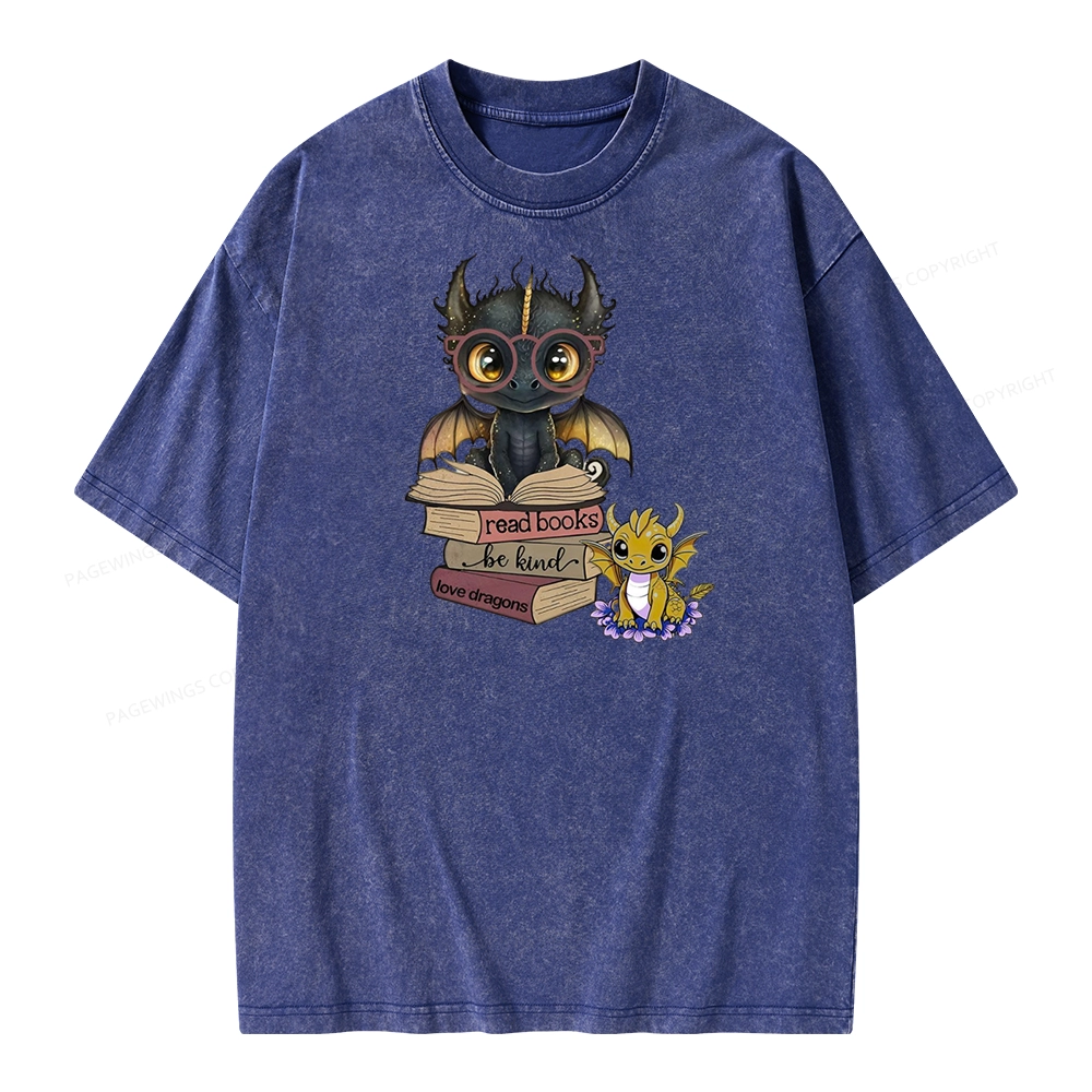 Pagewings Cute Tairn And Andarna Fourth Wing Unisex Washed T-shirt