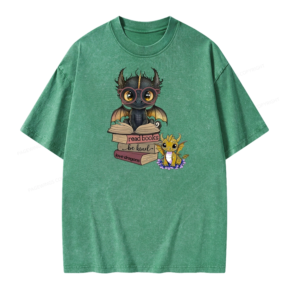 Pagewings Cute Tairn And Andarna Fourth Wing Unisex Washed T-shirt