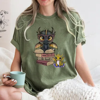 Pagewings Cute Tairn And Andarna Fourth Wing Unisex Washed T-shirt