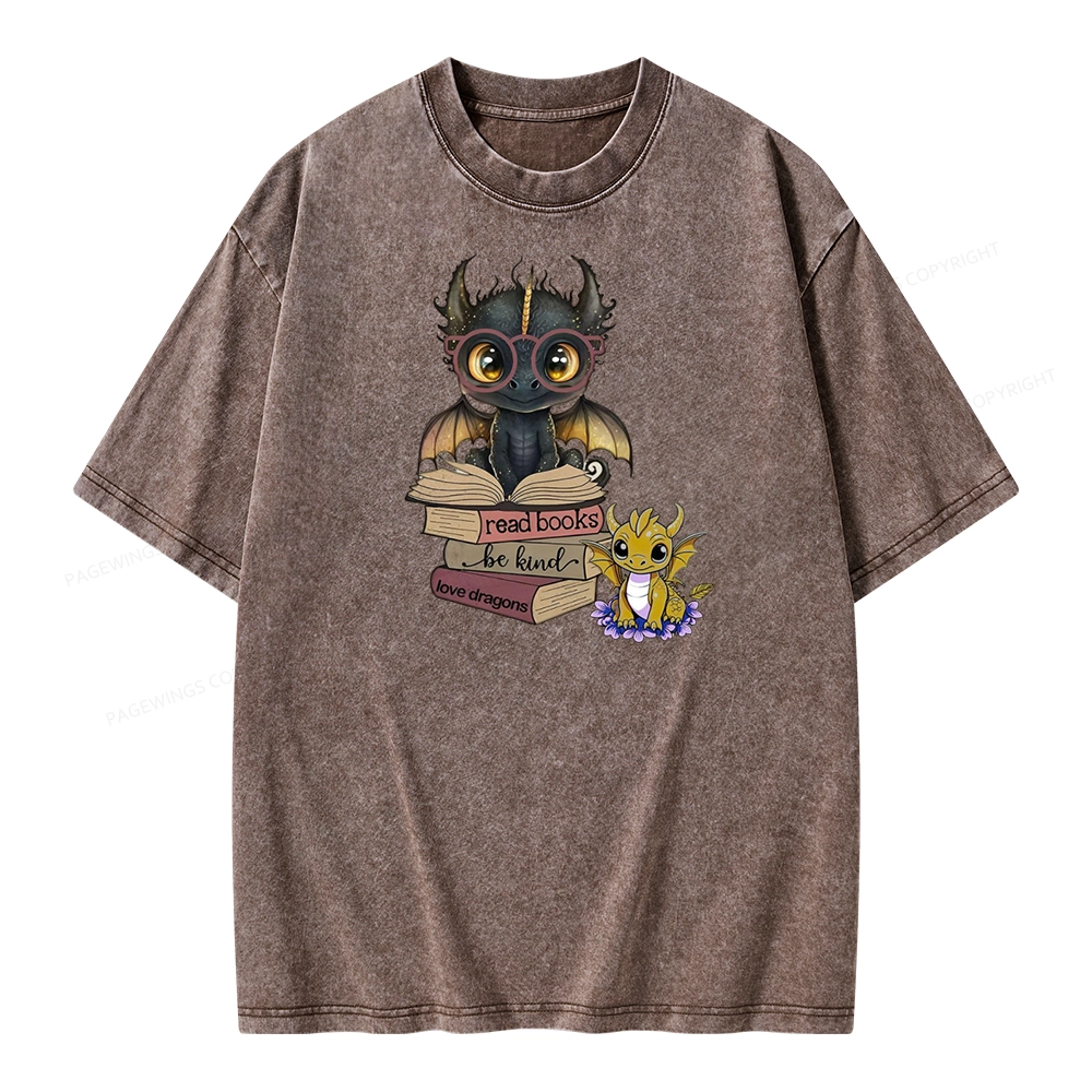 Pagewings Cute Tairn And Andarna Fourth Wing Unisex Washed T-shirt