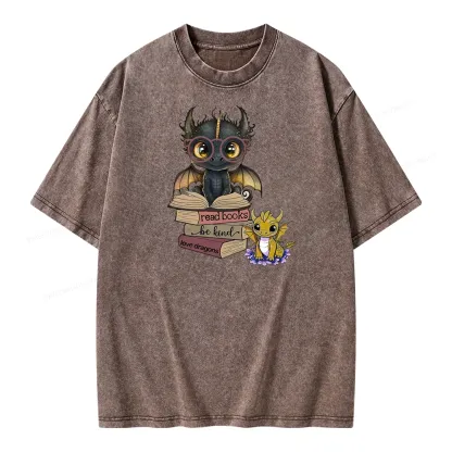 Pagewings Cute Tairn And Andarna Fourth Wing Unisex Washed T-shirt