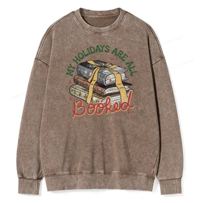 Pagewings My Holidays Are All Booked Unisex Washed Sweatshirt
