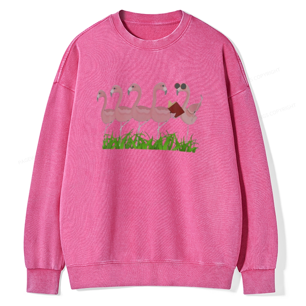 Pagewings  Dogs Books And Coffee Unisex Washed Sweatshirt