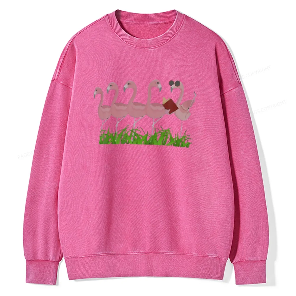 Pagewings  Dogs Books And Coffee Unisex Washed Sweatshirt
