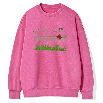 Pagewings  Dogs Books And Coffee Unisex Washed Sweatshirt