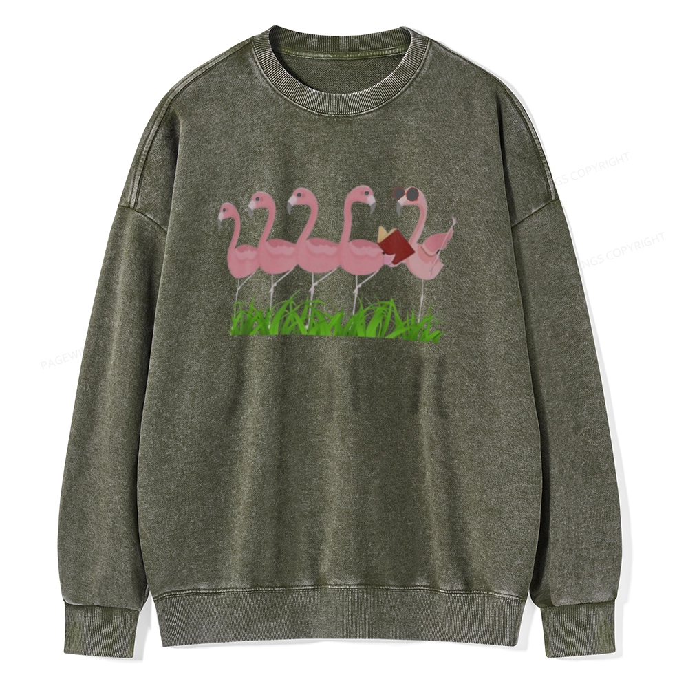 Pagewings  Dogs Books And Coffee Unisex Washed Sweatshirt