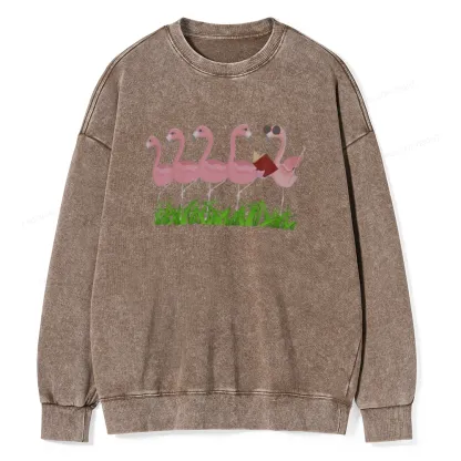 Pagewings  Dogs Books And Coffee Unisex Washed Sweatshirt