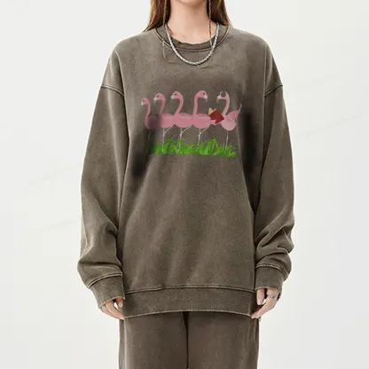 Pagewings  Dogs Books And Coffee Unisex Washed Sweatshirt