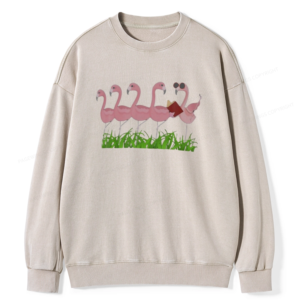 Pagewings  Dogs Books And Coffee Unisex Washed Sweatshirt