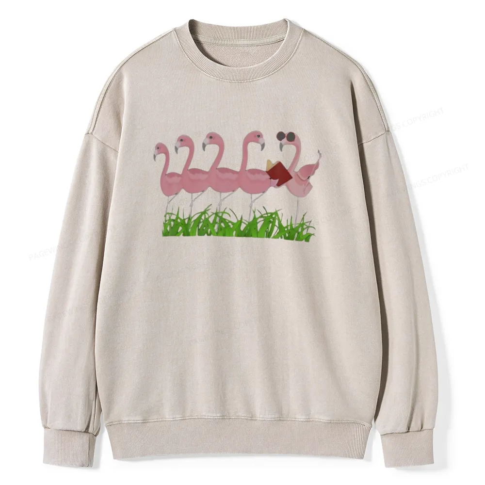 Pagewings  Dogs Books And Coffee Unisex Washed Sweatshirt