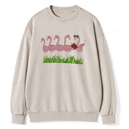 Pagewings  Dogs Books And Coffee Unisex Washed Sweatshirt