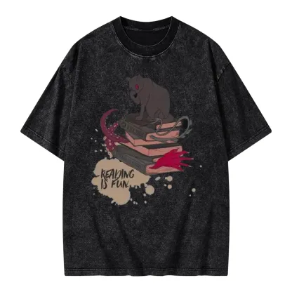 Pagewings Reading is Fun Unisex Washed T-shirt