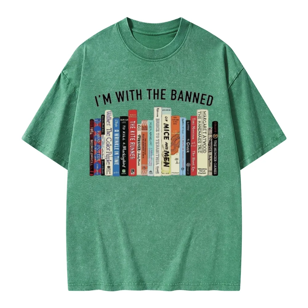 Pagewings I'm With The Banned Reading Unisex Washed T-shirt