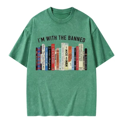 Pagewings I'm With The Banned Reading Unisex Washed T-shirt
